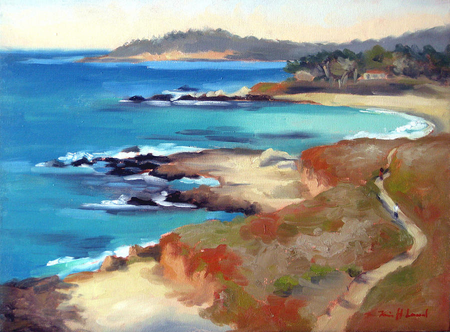 900x664 Carmel Beach Painting By Karin Leonard - Carmel Painting