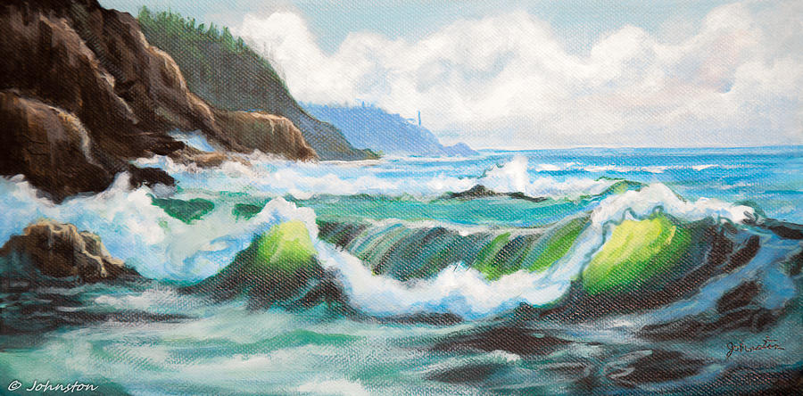 900x444 Carmel California Pacific Ocean Seascape Painting Painting By Bob - Carmel Painting