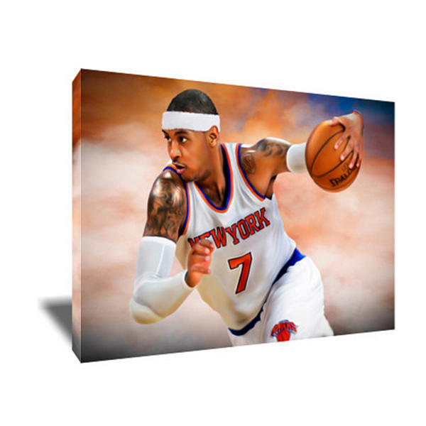 600x600 Carmelo Anthony Iii Canvas Art Painting By Artwrench Dotcom - Carmelo Anthony Painting