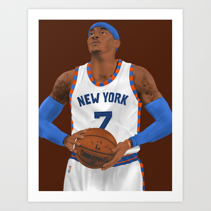 700x700 Carmelo Anthony New York Nba Digital Painting Art Print By - Carmelo Anthony Painting