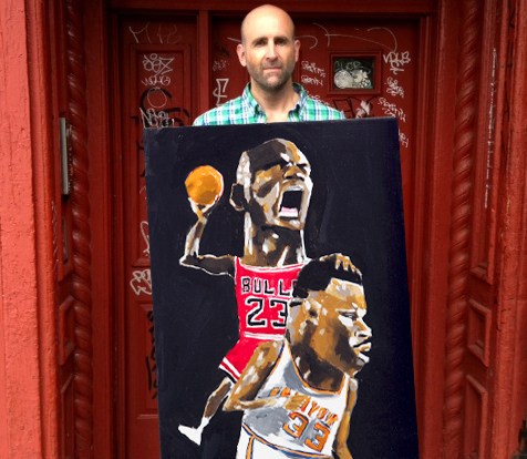 476x414 Dave Choate Street Artist To The Stars - Carmelo Anthony Painting