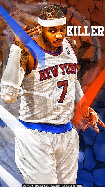 361x640 F0698 24x42 Inches Carmelo Anthony Melo Killer Slam Dunk New York - Carmelo Anthony Painting