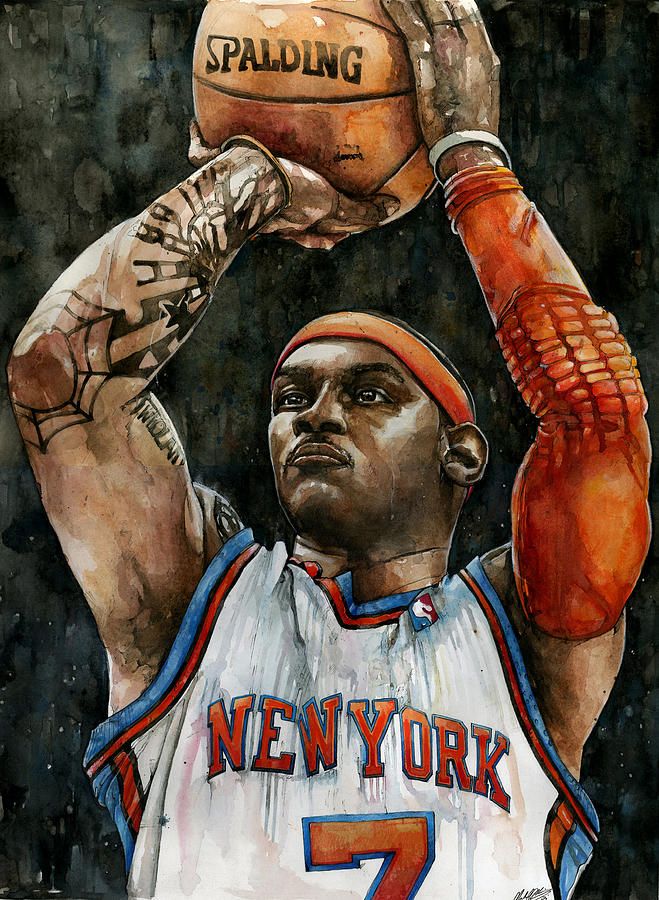 659x900 Carmelo Anthony Canvas Print Canvas Art By Michael Pattison - Carmelo Anthony Painting