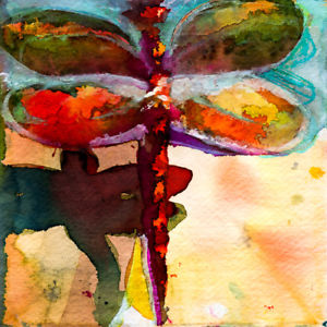 300x300 Dragonfly 4 Wall Art Print Reproduction Of Watercolour Painting By - Carmen Painting