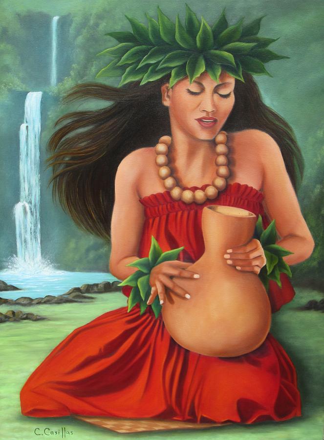 663x900 Ipu Hula Painting By Carmen Casillas - Carmen Painting