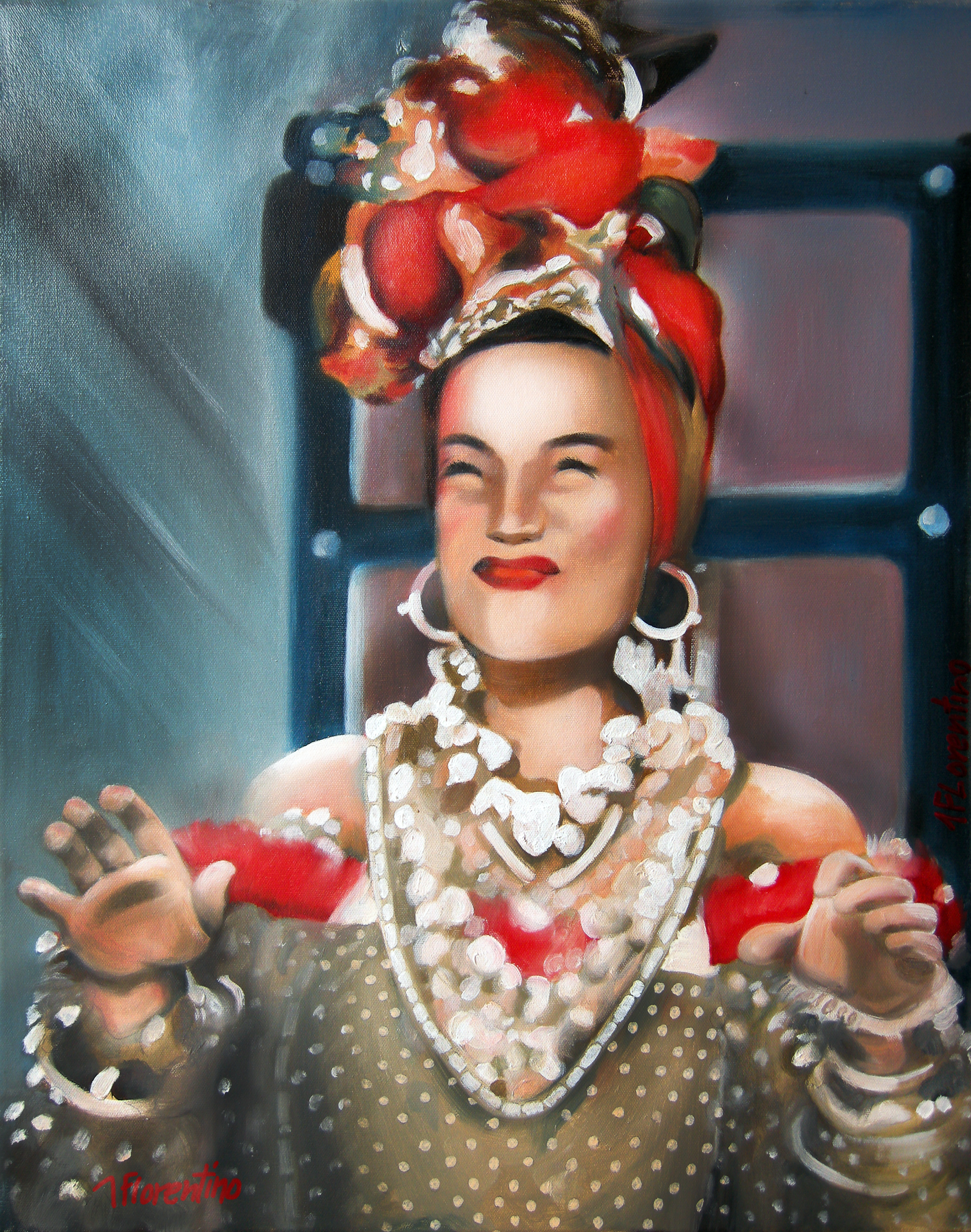 3941x5000 Newton Florentino Artwork Carmen Miranda Original Painting - Carmen Painting