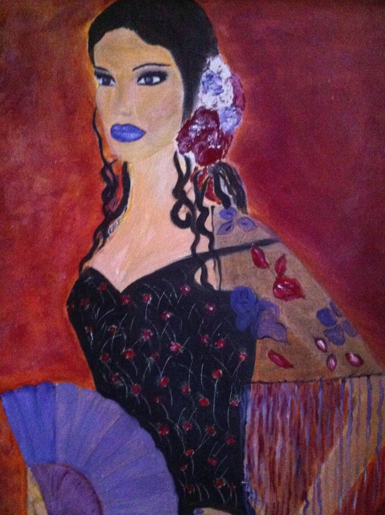 770x1029 Saatchi Art Lady Carmen Painting By Jj Bossa - Carmen Painting