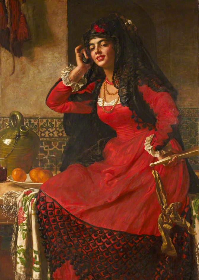 671x944 Carmen Painting Valentine Cameron Prinsep Oil Paintings - Carmen Painting