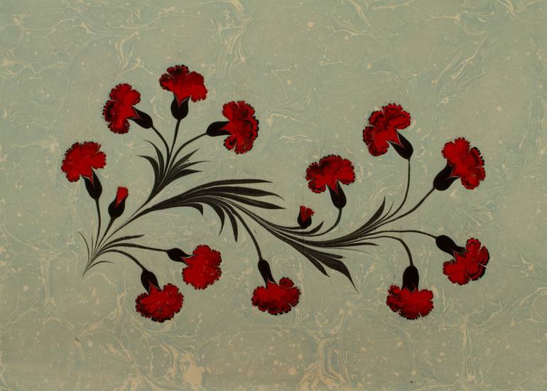 770x550 Saatchi Art Carnation Flower Painting By Mukatder Kavas - Carnation Flower Painting