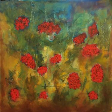 375x374 Saatchi Art Red Carnation Flowers Painting By Eva Hoffmann - Carnation Flower Painting