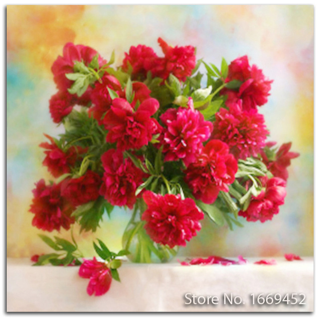 640x640 Sets For Embroidery Diamond Carnation Flower 5d Diy Diamond - Carnation Flower Painting