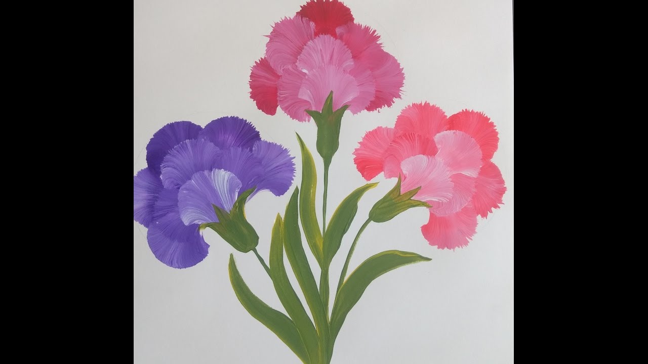 1280x720 Painting A Carnation - Carnation Painting