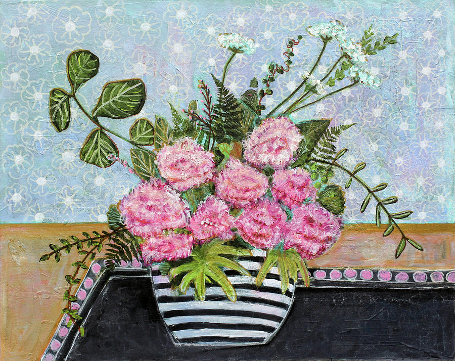 900x714 Pink Carnation Painting By Blenda Studio - Carnation Painting