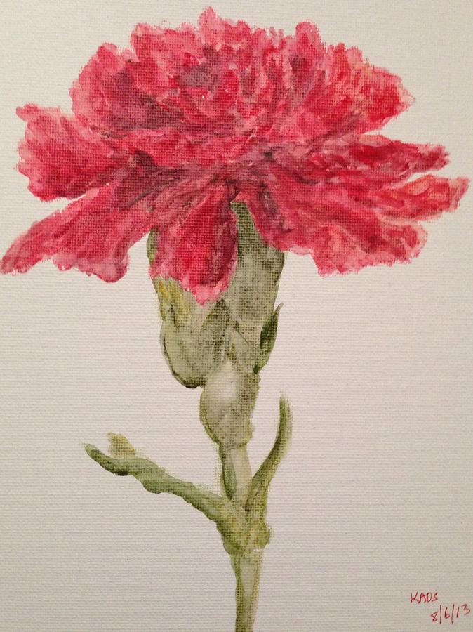 674x900 Red Carnation Painting By Kaos Handlon - Carnation Painting