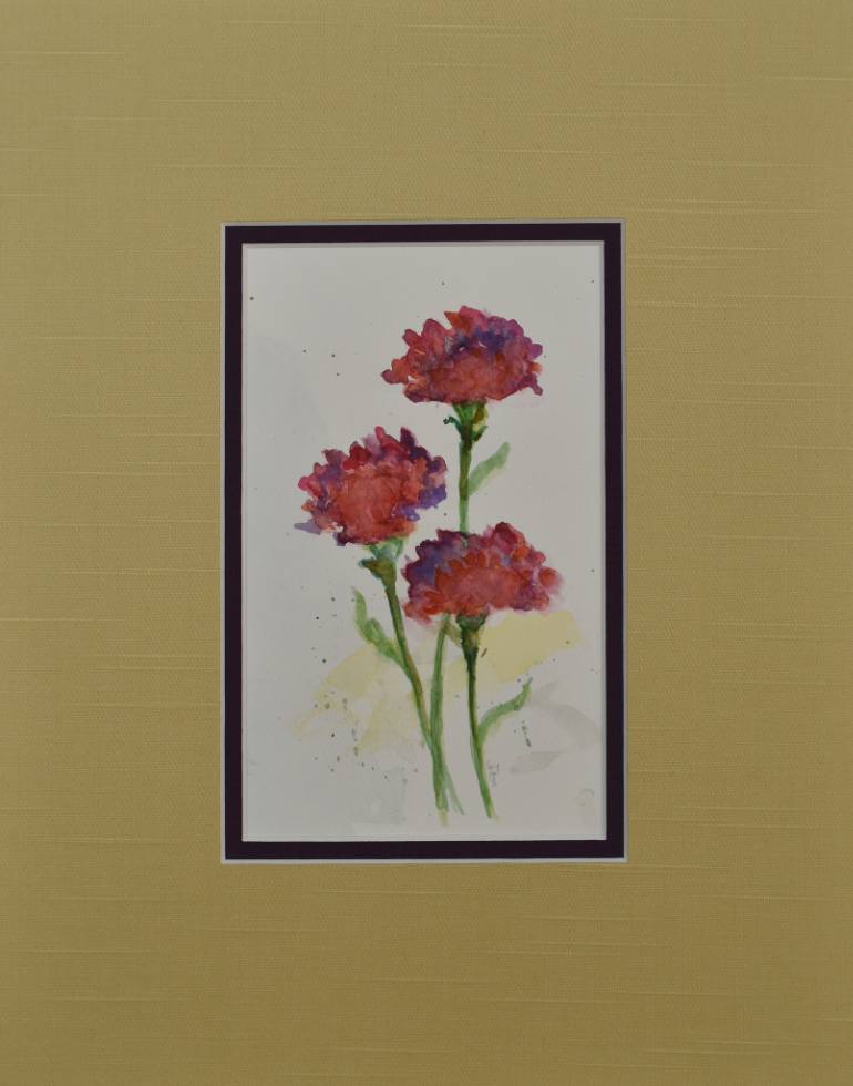770x980 Saatchi Art Carnation Flowers Watercolors Painting By Kelly - Carnation Painting