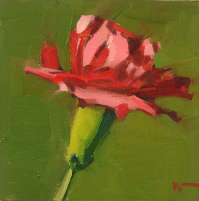 397x400 Carol Marine's Painting A Day Carnation 1 - Carnation Painting