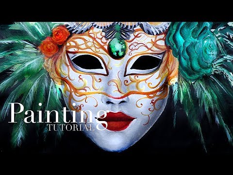 480x360 How To Paint A Venetian Carnival Mask Acrylic Painting Tutorial - Carnival Mask Painting