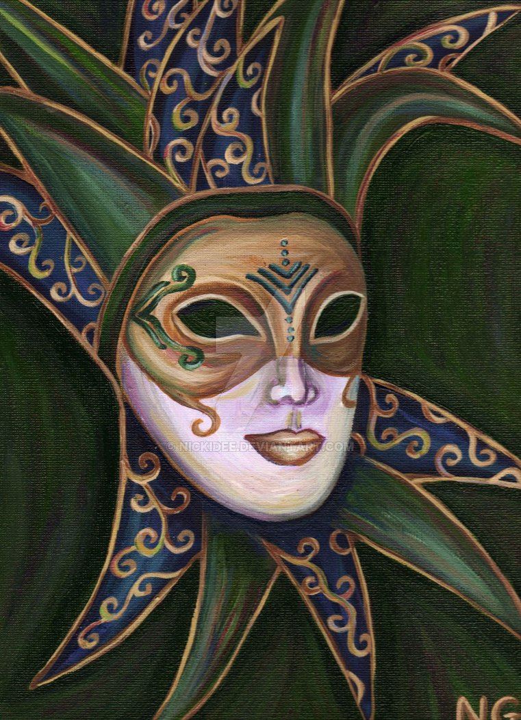 761x1051 Jester Carnival Mask By Nickidee - Carnival Mask Painting