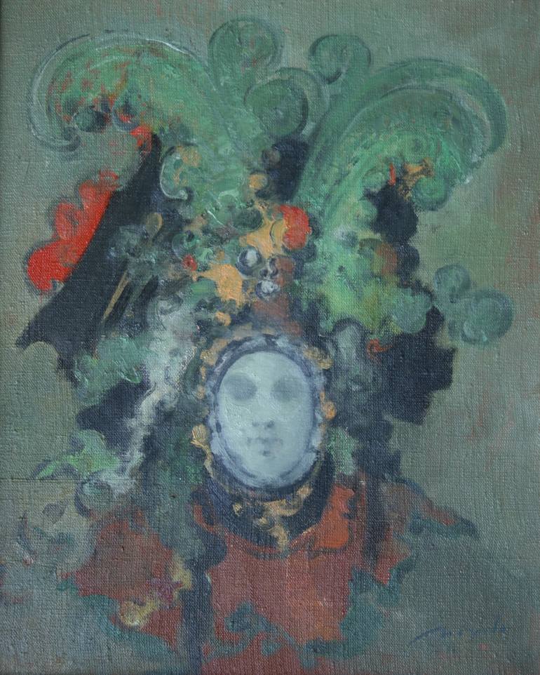 770x962 Saatchi Art Portrait With Venetian Carnival Mask Painting By - Carnival Mask Painting