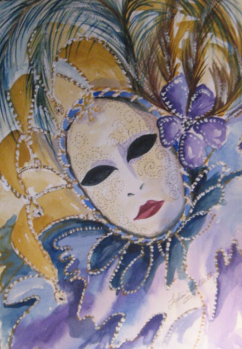 770x1112 Saatchi Art Venice Carnival Mask - Carnival Mask Painting
