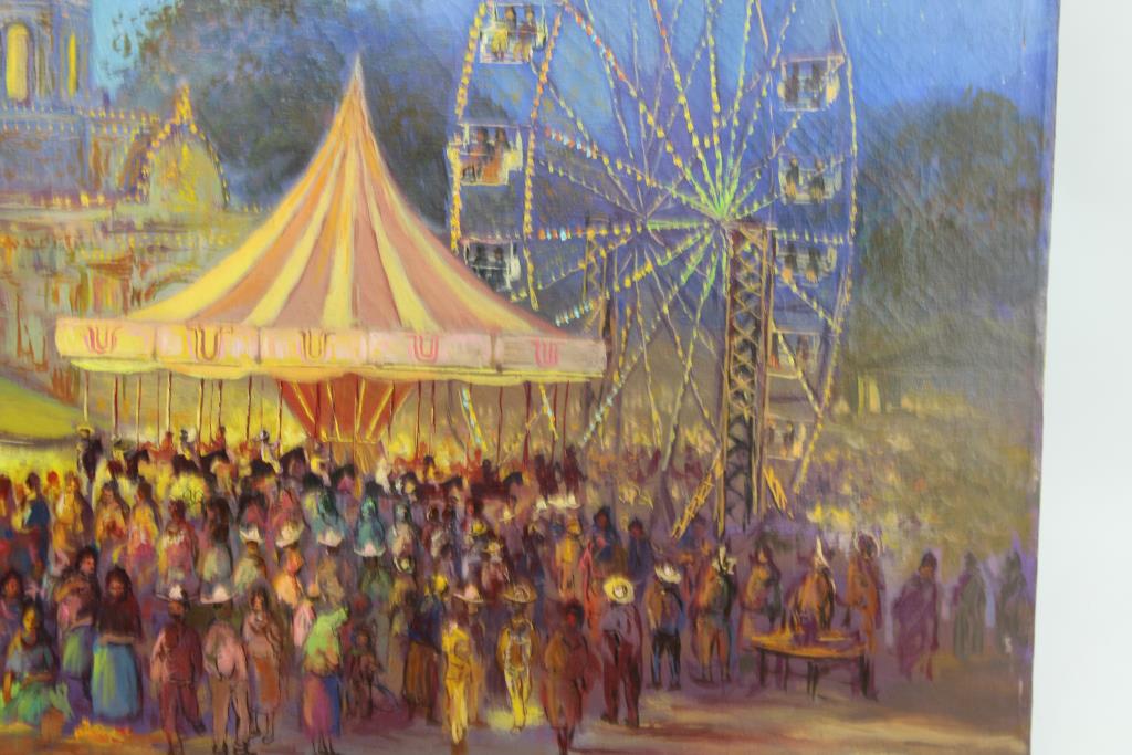 1024x683 Painting Of A Carnival On Canvas Property Room - Carnival Painting