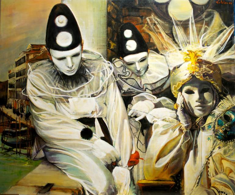 770x637 Saatchi Art Venetian Carnival Painting By Marco Ortolan - Carnival Painting