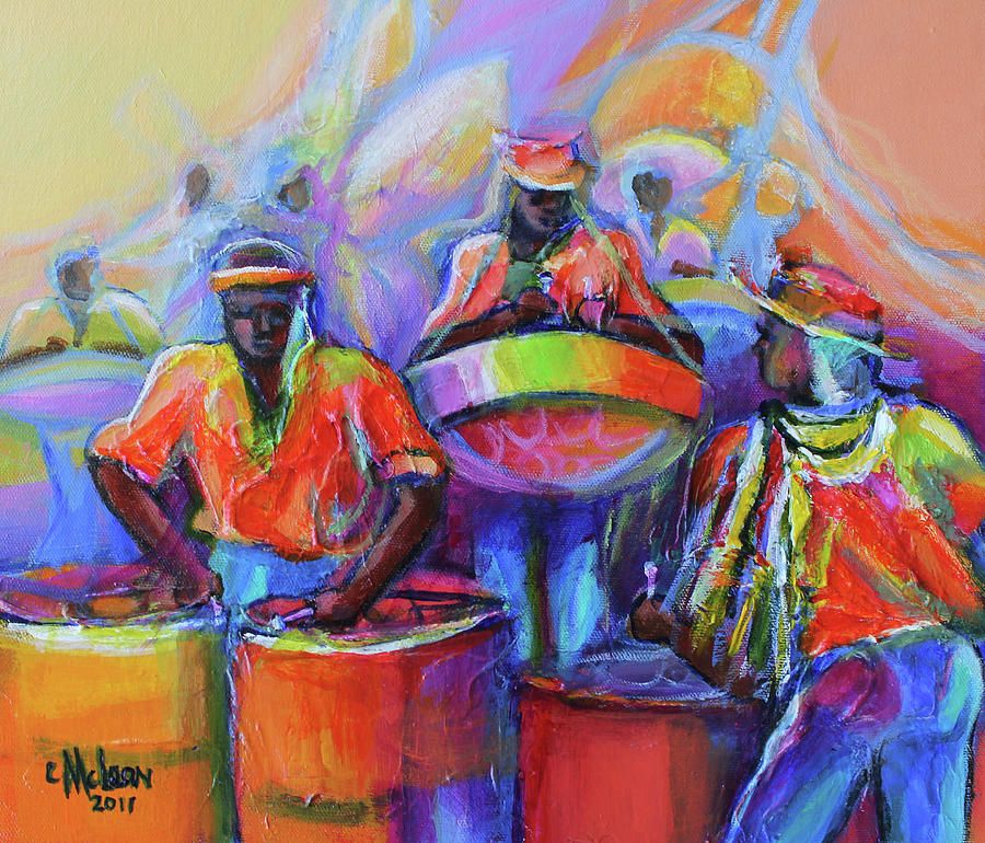 900x770 Steel Pan Carnival Painting Painting Collection - Carnival Painting