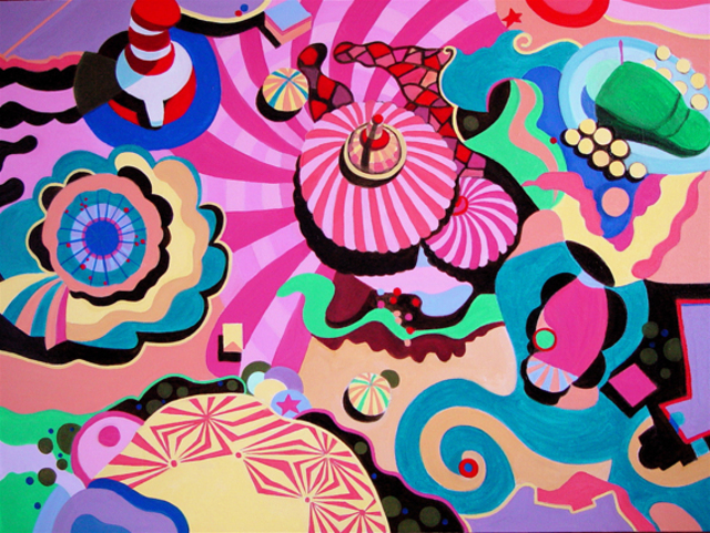 640x481 Toni Silberdelerive Artwork Carnival Original Painting Oil - Carnival Painting