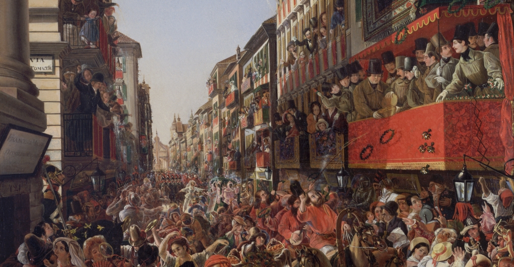 1038x539 Painting Of Carnival In Rome - Carnival Painting