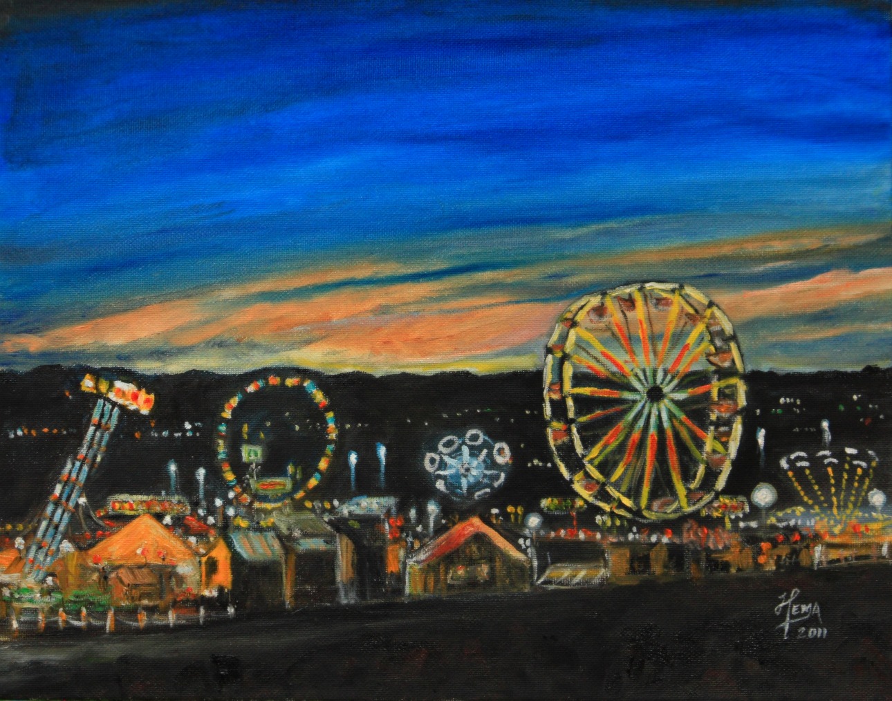 1290x1014 From My Canvas Carnival Lights - Carnival Painting