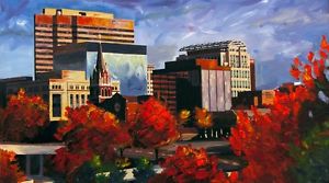 300x167 Giclee Print Landscape Columbia Sc Skyline Painting Art South - Carolina Painting