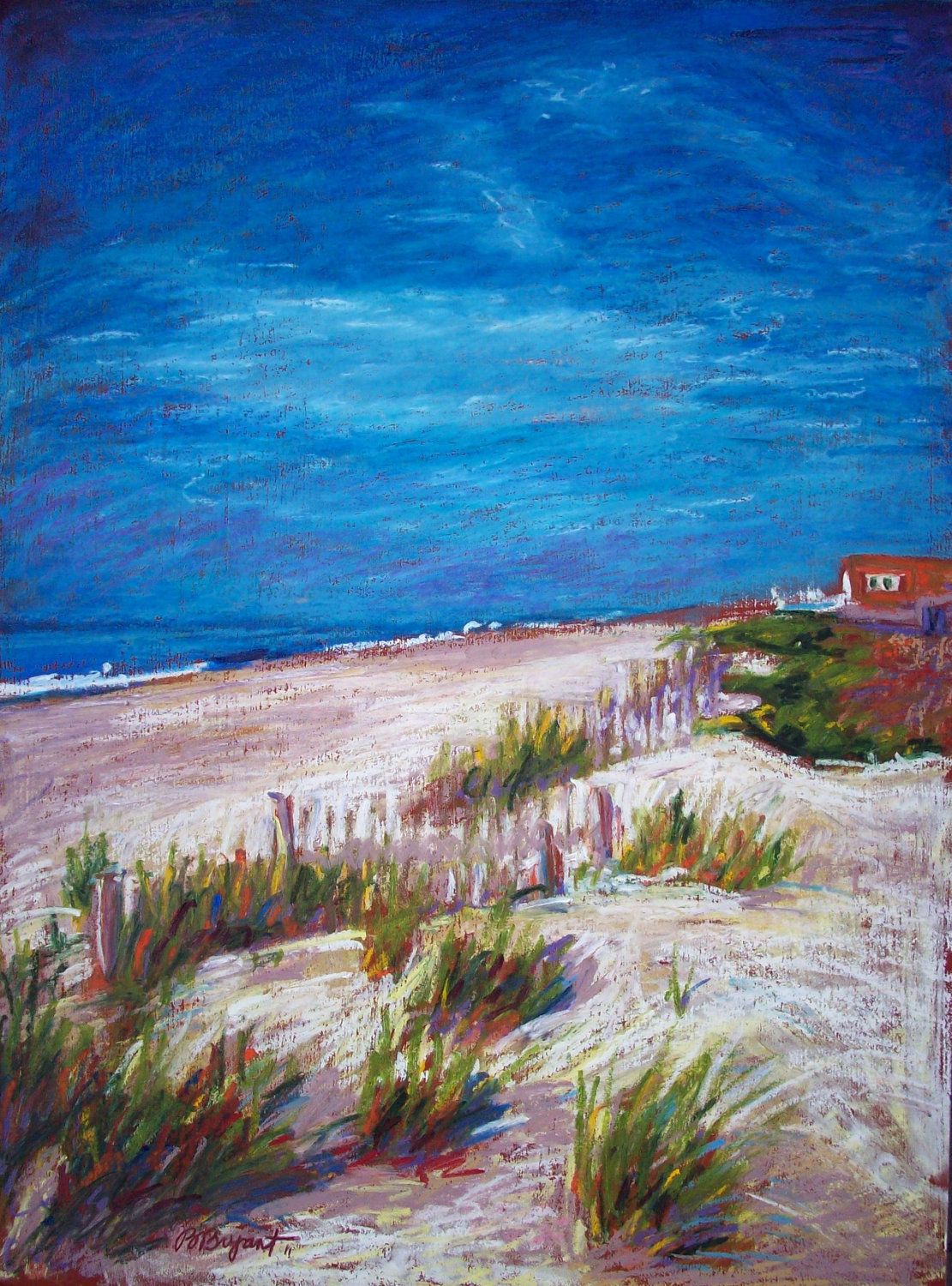1111x1500 North Carolina Beach Painting Framed Original Oil By Bethanybryant - Carolina Painting