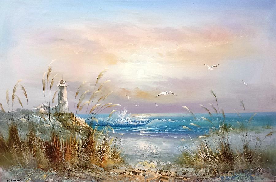 900x593 North Carolina Beach Painting By Kerry Pardue - Carolina Painting
