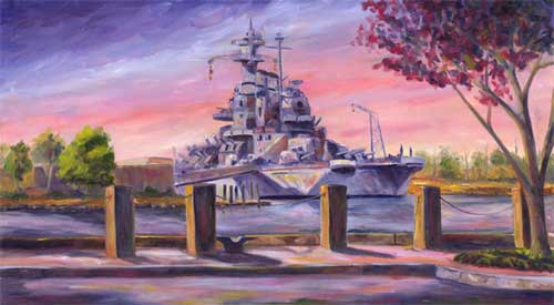500x275 Uss Nc Battleship Memorial - Carolina Painting