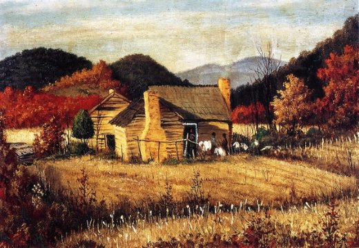 520x359 William Aiken Walker North Carolina Homestead With Mountains - Carolina Painting