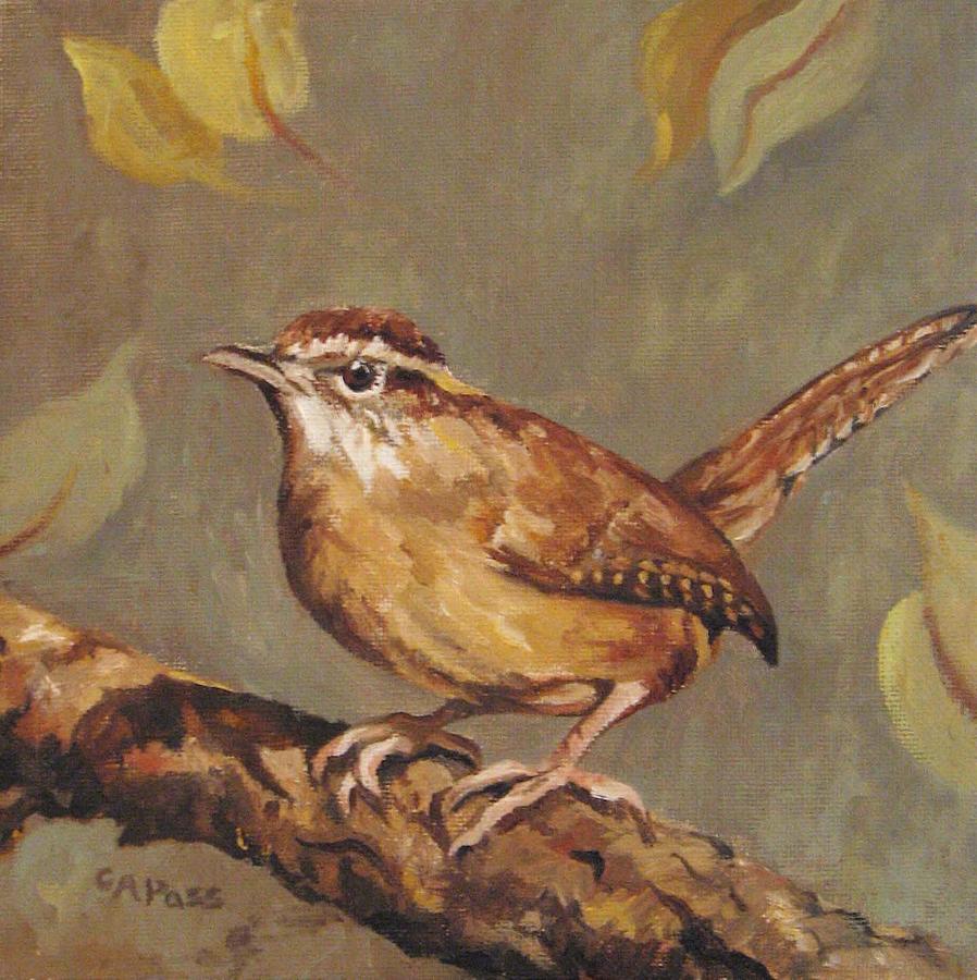 898x900 Carolina Wren Painting By Cheryl Pass - Carolina Wren Painting