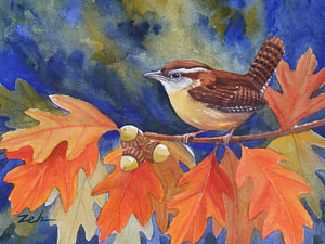 300x225 Carolina Wren Paintings Fine Art America - Carolina Wren Painting