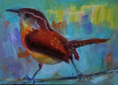 400x290 Elizabeth Blaylock's Carolina Wren. Found - Carolina Wren Painting
