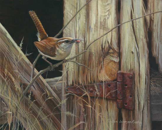 550x440 Noisy Neighbors And A Best Of Show - Carolina Wren Painting