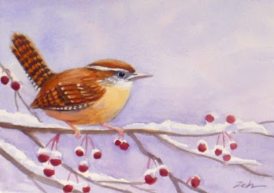400x283 Zeh Original Art Blog Watercolor And Oil Paintings Carolina Wren - Carolina Wren Painting