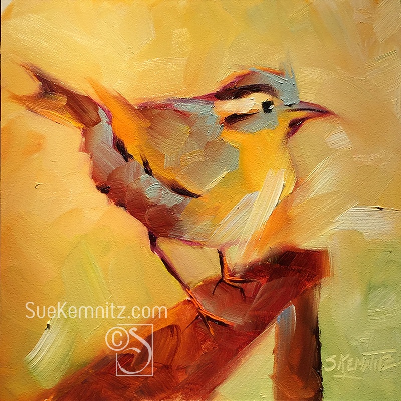 800x800 Wren Radiant Light Studio Arts Sue Kemnitz Art - Carolina Wren Painting