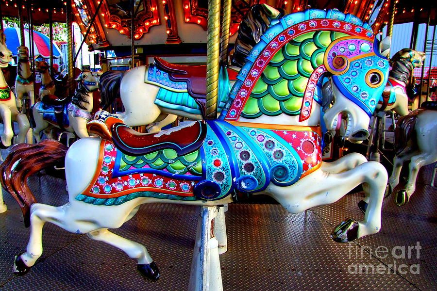 900x600 Carousel Horse With Sea Motif Photograph By Mary Deal Marie - Carousel Horse Painting