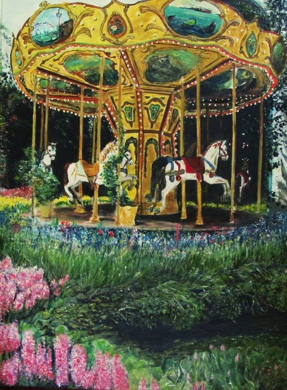 590x800 Golden Carousel Painting ~ A Hint Of Summer Ahead . - Carousel Painting