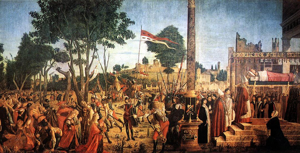 1000x511 Martyrdom Of The Pilgrims And Funeral Of St. Ursula By Vittore - Carpaccio Painting