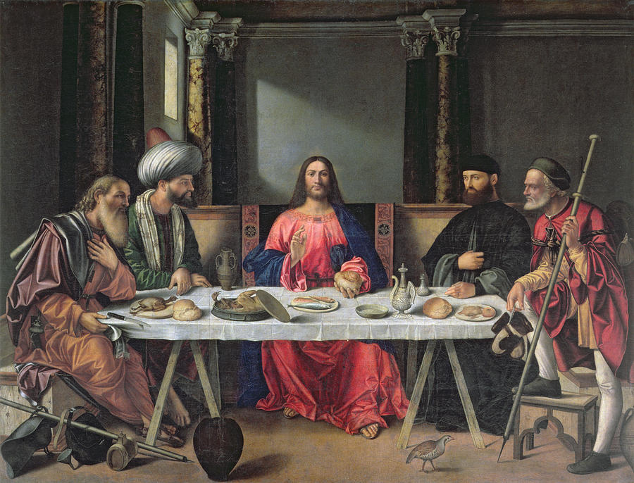 900x686 The Supper At Emmaus Painting By Vittore Carpaccio - Carpaccio Painting