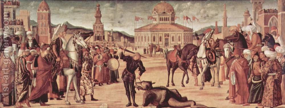 1000x379 The Triumph Of St George 1502 2 Vittore Carpaccio Reproduction - Carpaccio Painting