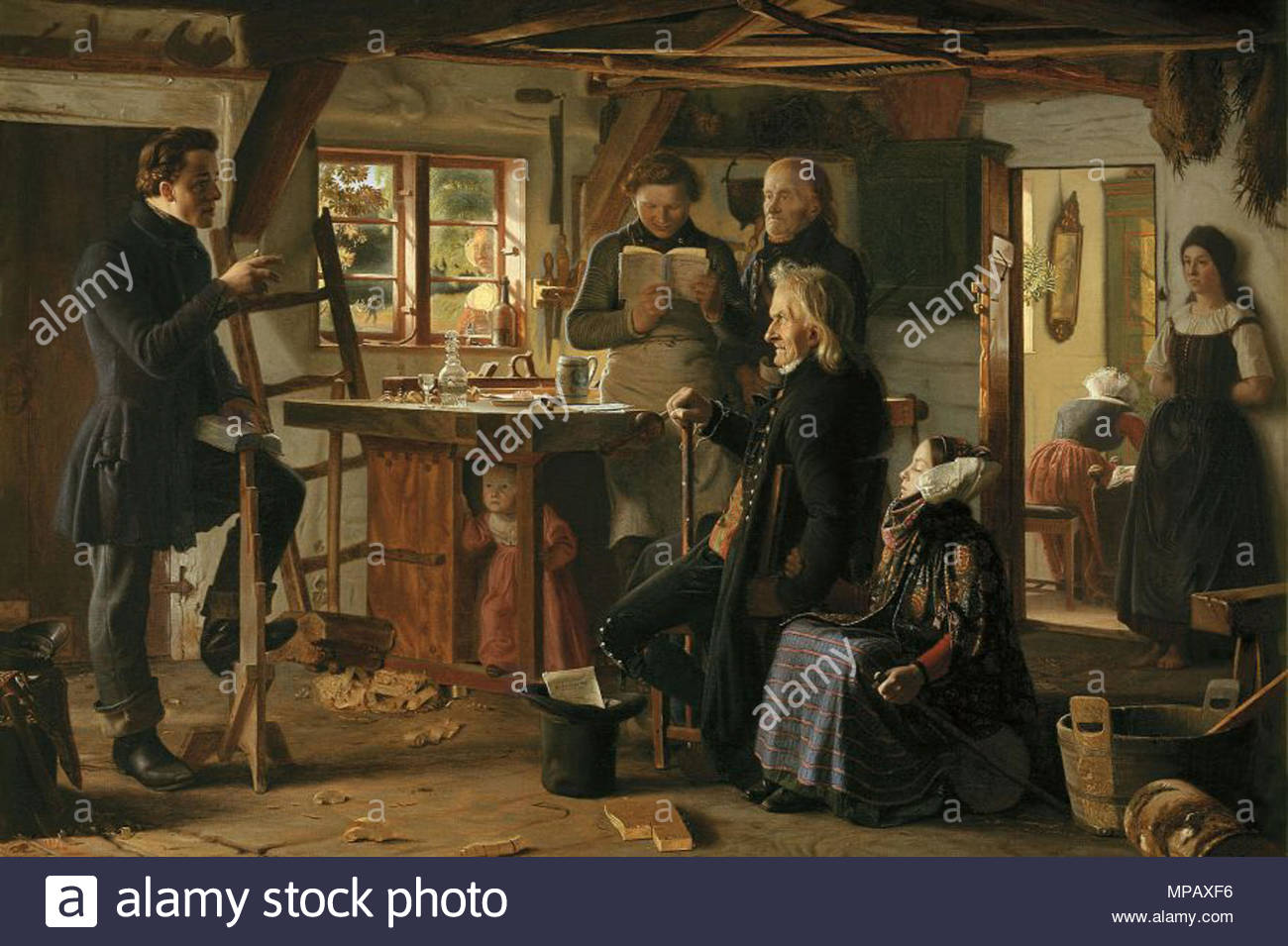 1300x955 Mormons Visit A Country Carpenter) - Carpenter Painting