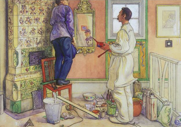 624x440 My Friends, The Carpenter And The Painter, 1909 - Carpenter Painting