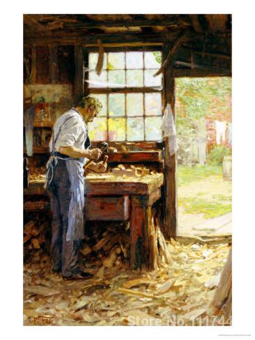 366x488 Village Carpenter Edward Henry Potthast Paintings Decorative Art - Carpenter Painting