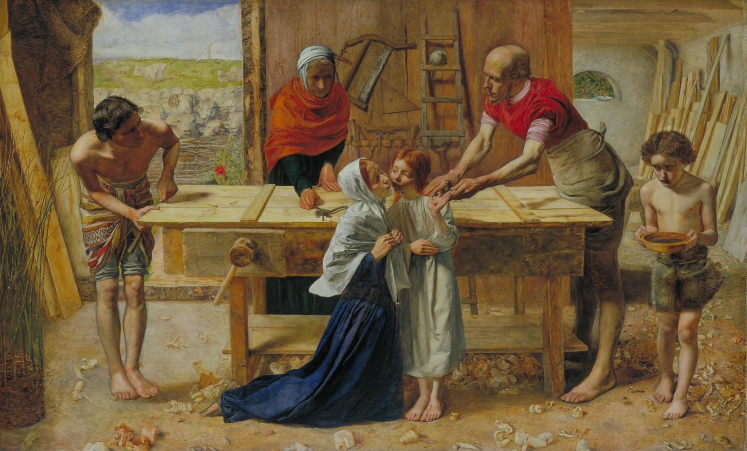 1536x928 Christ In The House Of His Parents ('The Carpenter's Shop')', Sir - Carpenter Painting